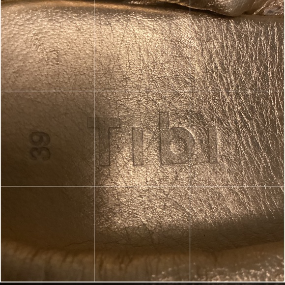 TIBI LEATHER GOLDEN SLING BACK SANDA SZ 39 - Picture 6 of 10